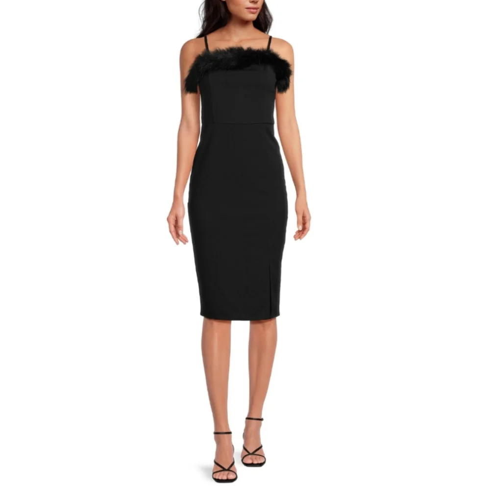 Planet Gold Black Midi Dress - Picture 2 of 5